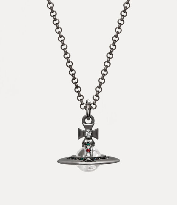 Vivienne Westwood New Tiny Orb Pendant in Ruthenium